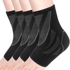 Ankle Guards,2 Pairs Ankle Brace for Women & Men,Ankle Compression Sleeve,Volleyball Ankle Support Brace for Women & Men,foot support brace for pain,plantar fasciitis compression socks for women & Men (Medium, Black/Grey)