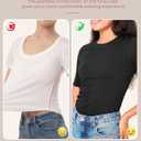 BAMBOO COOL Women's Seamless Tight T-Shirts Slim Fit Basic Ribbed Tees Short Sleeve Crew Neck Top (Black, M)