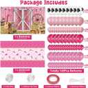 142Pcs Western Cowboy Cowgirl Party Decorations Rodeo Party Decorations Cowboy Cowgirl Balloons Backdrop and Tablecloth Set for Country Western Theme Birthday Baby Shower Decor