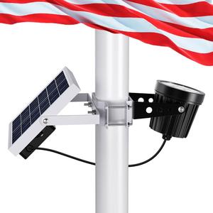 Solar Flag Pole Light, Flagpole Light Solar Powered Outdoor Bright LED 6000K Dusk to Dawn IP65 Waterproof with Bracket Clamp Fits 1.4-3 Pole Mount and Stakes for Ground Wall Mounting (Medium)