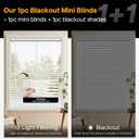 LazBlinds No Tools No Drill Cordless 1" Vinyl Mini Blinds, 100% Blackout Blinds for Indoor Windows, Room Darkening Privacy Window Blinds and Shades for Interior, 32" W x 48" H, White