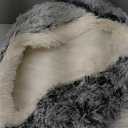 MADDEMCUTE Calming Dog & Cat Cave Bed With Hooded Cover, Removable Washable Round for Small Medium Pets, Anti Slip Faux Fur Fluffy Coved for Improved Sleep, Fits up to 15/25 lbs (Grey, S)