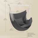 SONGMICS Hammock Chair, Load Capacity 500 lb, Hanging Chair with 2 Cushions, Large Hammock Swing with Chain and Pocket, for Indoor, Outdoor, Living Room, Bedroom, Slate Gray UGDC197G02