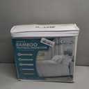 PlushDeluxe Premium Bamboo Mattress Protector  King Size, Waterproof, & Ultra Soft Breathable Noiseless Washable Bed Mattress Cover for Comfort & Protection - White