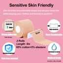 2 x Boob Tape Set, 2 Rolls Boobtapes for Large Breasts A-G Cup, with 2 Types of Nipple Covers, Fashion Stretchable Tit Tape Stick on Bra Beige