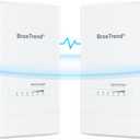 BrosTrend 5KM WiFi Bridge w/ 2X Gigabit Ports, 5GHz 867Mbps Wireless Bridge Outdoor PtP PtMP, Long Range Point to Point Plug & Play, Standard 802.3af PoE & w/Passive PoE Injector, for Garage Building