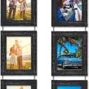5x7 Wall Hanging Picture Frames Collage with 3 Opening Frames Black 2 Pack