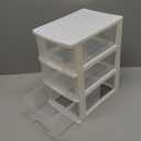 Gonice Small White 2 Drawer Organizer, Desktop Plastic Drawer Storage Organizer for Home, Office