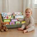 ZICOTO Decorative Kids Bookshelf - Modern Montessori Shelf for Nursery or Playroom - Holds Up to 20 Books & Small Toys (Sage)