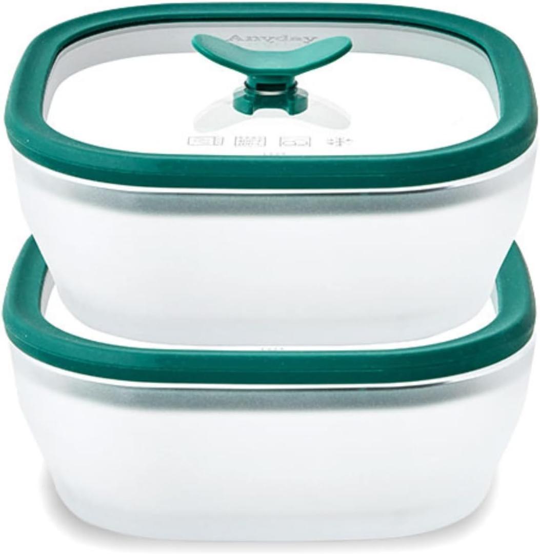Anyday 2 Pack 2.5 Cup Microwavable Glass Lunch Containers With Glass Lids, Microwave Safe Lunch Bowls with Lids for Work, Food Storage, Bento Box Meal Prep Container
