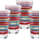 Officially Licensed Fiesta Stripes 16-Ounce Tapered Cooler Glass (Set of 4) (Vibrant Collection)