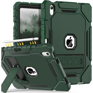 Grifobes for iPad A16 Case 11th Generation 11 inch 2025 / iPad 10th Generation Case 10.9 inch 2022, Heavy Duty Military Grade Shockproof Cover with Pencil Holder for i Pad 11/10 (Alpine Green)