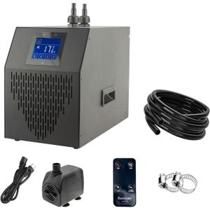 42 Gallon Aquarium Chiller, 1/10 HP Water Chiller Machine Hydroponic, System Fish Tank Cooling System with Upgraded LED Display, Axolotl Cooler for Coral Reef Shrimp