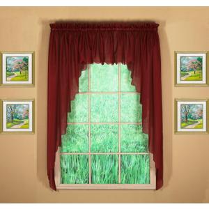 Today's Curtain Emelia Original Voile Swagger Pair 63", Burgundy, 90" W x 63" L