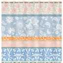 Boho Floral Shower Curtain for Bathroom, Blue Floral Vintage Shower Curtain with 12 Hooks Waterproof Fabric Farmhouse Bath Curtain for Bohemain Bathroom Decor, 72 X 72 Inch