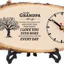 BeauGift Grandpa Gifts, Wooden Clock Birthday Gifts for Granddad from Grandkid Grandson Best Grandfather Ever Gifts to My Gramps Pops Opa Granddaddy, 7"W x 0.75"H