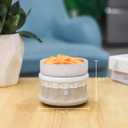 Ceramic Wax Melt Warmer - 3 in 1 Smokeless and Flameless Electric Wax Warmer,Easy to Handle Candle Warmer for Essential Oil and Wax Cubes is Suitable for Home and Office Dcor (A-Rustic White)