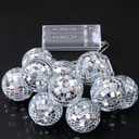 Zhanmai 30 LED Disco Ball String Lights Decor Lighted Mini Mirror Disco Balls Ornaments for 70s 80s Party Supplies Club(1.57 Inch Ball,Silver)