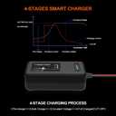 14.6V 4A LiFePO4 Lithium Battery Charger,Smart Battery Charger Maintainer with 4LEDs Indicator,SAE Connector for Cars,Golf Trolley,UAV,Fishing Boat Deep Cycle Batteries(ETL Listed)