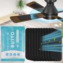 Butto 10-Pack Ceiling Fan Filters for Blades - Strong Adhesive Ceiling Fan Filters for Common Household Contaminants - Fibrous Carbon Fan Air Purifier Pads to Make Air Fresh and Natural