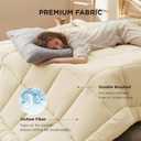 Bedsure Comforter Duvet Insert - Quilted Comforters Queen Size, All Season Duvet, GentleSoft Down Alternative Bedding, with 8 Tabs, Gifts for Women/Men, Cream,Queen 88 x 88 Inches