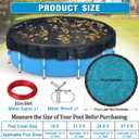 24.6 Ft Round Leaf Cover for Above Ground Pool, Durable Black Safety Screen Mesh Tarp Cover with Winch & Cable with Winch & Cable for Leaves and Debris for 21 Ft Round Pools