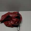 Vivitulip Women's Faux Leather Ruched Tank Top High Neck Sleeveless Cami Shirt (Medium, Red)