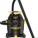 STANLEY 10 Gallon Wet Dry Vacuum, 6 Peak HP Poly Built-in Drain Shop Vac Blower with Powerful Suction, Multifunctional Shop Vacuum W/ 6 Horsepower Motor for Job Site, Garage, Basement, Van, Workshop