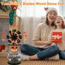 Tomersun Wood Stove Fan Heat Powered Stove Fan, Fireplace Fan for Wood Burning Stove/Pellet/Fireplace, with Moisture Meter