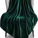 Exclusivo Mezcla Fleece Throw XL Blanket for Couch, Sofa, Super Soft and Warm Forest Green Blankets, All Season, Cozy, Plush, Lightweight, 50x70 Inches