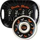 Oasis Choice 2-Pack Halloween Skeleton Serving Trays, 18" Large Handled Tray & 13" Chip & Dip Platter for Christmas, Party, BBQ, picnics and Birthday (Bamboo Fiber, Black, 18inch)