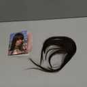 Clip in Bangs Real Human Hair Dark Brown 100% Human Hair French Bangs Fake Bangs Hair Clip on bangs for women Fringe with Temples Hairpieces Curved Bangs for Daily Wear