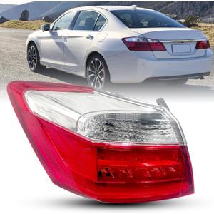 Tail Light Assembly Fit for 2013-2015 Honda Accord Sedan EX-L Touring Left Driver Side Outer Tail Light Brake Turn Signal Back Up Lens Replaces 33550T2AA12, 33550-T2A-A12, 33550 T2A A12, HO2804103