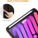 DTTO for iPad Mini 7th (A17 Pro) 2024/iPad Mini 6th Generation Case 2021 8.3 Inch, Premium Leather Business Folio Stand Cover for Mini 7/6 with Pencil Holder-Multiple Viewing Angles, Black