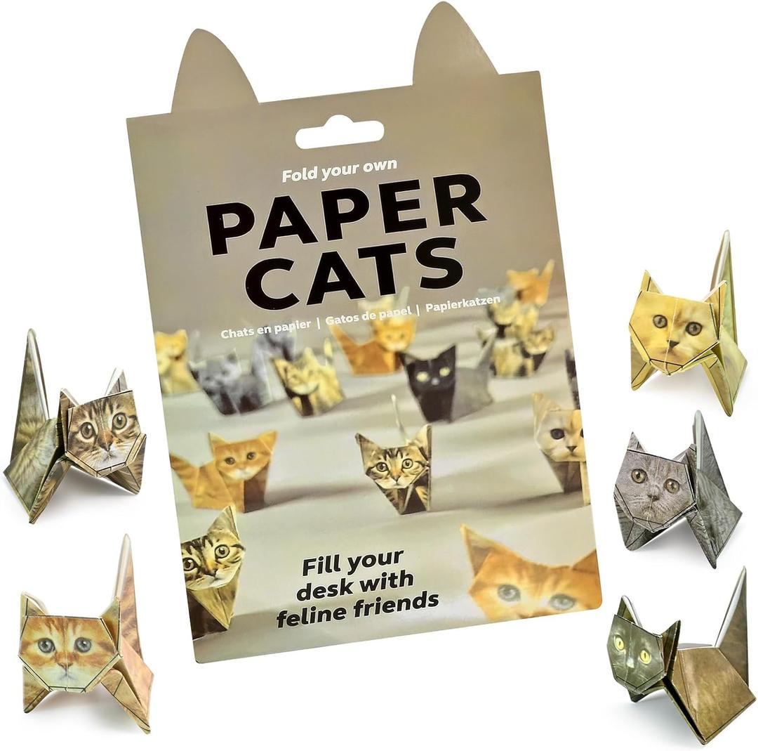 2 x DIY Paper Cat Origami Kit - 100 Sheets DIY Origami Paper to Fold 3D Cute Cats Figures,Fun Creative Art Project, Desk Decoration Handmade Paper Craft Kit Decoration & Gift for Pet Lovers (Cat 100PCS)