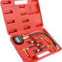 BETOOLL Digital Fuel Pressure Tester Kit - Fuel Pressure Gauge 0-300 PSI with 9.49,7.89,6.30 Fuel Line Fittings Automotive Test Tool Kit