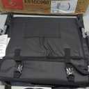 LET'S CAMP Folding Stadium Seat Bleacher Chair with Cup Holder, Mesh Bag and Hide Hooks, Portable Stadium Chair with Back and Cushion (Black Grey)