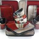 Elama 16 Piece Double Bowl Stoneware Dinnerware Set with Service for 4, Downtown Loft