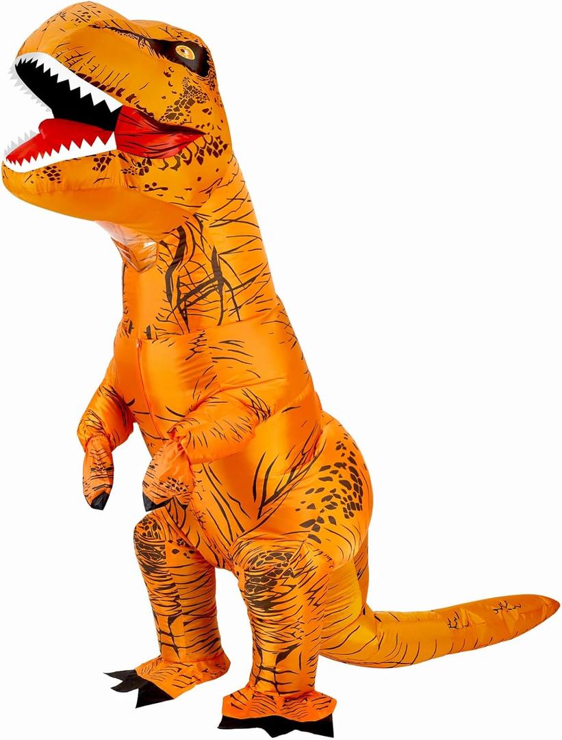 Inflatable T-Rex Costume, Dinosaur Blow Up Suit for Halloween Cosplay Themed Parties, Dino Costume for Adults & Kids