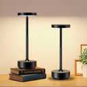 ZenithLight 2 Pack Cordless Table Lamp Rechargeable  Waterproof, Touch 3Color Lighting Portable LED Table Light for Outdoor,Patio,Restaurant.(2 Pack Black)