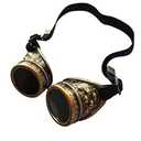Wocst Cyber Goggles Vintage Steampunk Goggles Glasses Welding Goth Cosplay(Black)