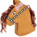 BLUE PANDA Pony Design Pinata for Horse Themed Cowgirl Birthday Party Supplies, Small (12x16x3 in) - Horse Birthday Decorations - Cowgirl Themed Party Decorations