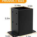 4x4 Post Base, Inner Size 3.5x3.5 Inch, Heavy Duty Post Anchor Base(4 Pcs) | 13 Gauge Thick Steel, Rust-Proof-Coated, Bottom Isolation Design Corrosion Protection, for Pavilion, Porch, Railing