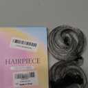 CJL HAIR 2PCs Small Cute Messy Bun Hair Piece for Thin Hair Women Mini Synthetic Curly Bun Scrunchies Updo Hairpieces Dark Grey