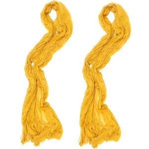 Garneck 2pcs Boho Wedding Table Runner Elegant Gauze Table Decor for Rustic Parties Banquets and Home Decoration Mustard Tablecloths for Romantic Atmosphere (Yellow)