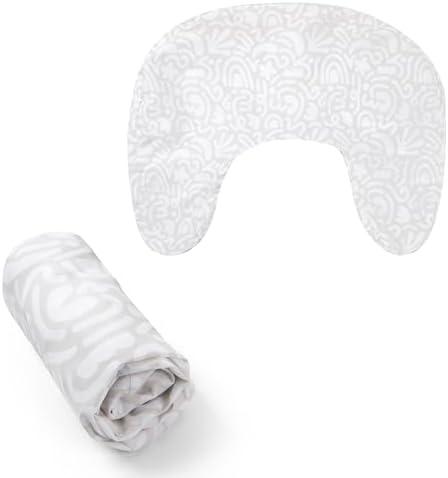 Boppy Nursing Pillow Cover - Soft, Hypoallergenic Washable Microfiber Bottle & Breastfeeding Pillow Cover - Cream Retro Squiggles