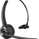 Wireless Headphones, Pro Trucker Headset, Wireless Over Head Earpiece, On Ear Car Headphones with Microphone for Truck Driver, Phones, Skype, Call Center, Office