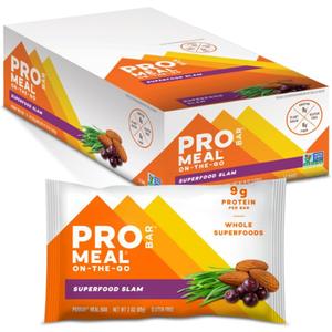 PROBAR - MEAL Bar, Superfood Slam, Non-GMO, Gluten-Free, Healthy, Plant-Based, Whole-Food Ingredients, Natural Energy (12 Count) (EXP 07/30/26)