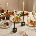 YUMORE Stainless Steel Black Candle Holders Candlestick 6 Packs Tall Taper Pillar Stable Base Stand Holders for Dining Table Wedding Centerpiece Decorations