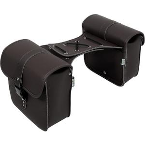 Motoforti Pair Motorcycle Saddlebag Side Tool Bags Cycling Luggage Bag Waterproof Quick Release Buckles (Dark Brown)